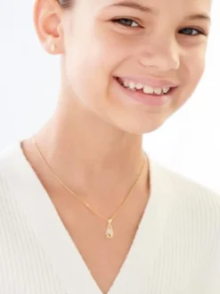 Apart Zawieszka z żółtego złota z diamentem - aniołek, serce - 0,004 ct - próba 375< Zawieszki