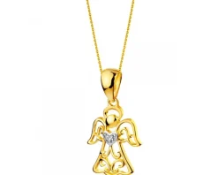 Apart Zawieszka z żółtego złota z diamentem - aniołek, serce - 0,004 ct - próba 375< Zawieszki