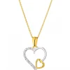 Apart Zawieszka z żółtego złota z diamentami - serca - 0,01 ct - próba 375< Zawieszki