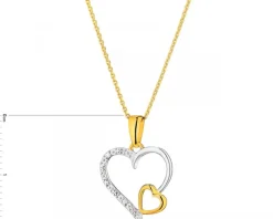 Apart Zawieszka z żółtego złota z diamentami - serca - 0,01 ct - próba 375< Zawieszki