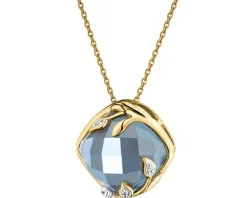 Outlet Apart Zawieszka z żółtego złota z diamentami i topazem London Blue - próba 585