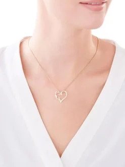 Apart Zawieszka z żółtego złota z diamentami - serce - 0,03 ct - próba 375< Zawieszki