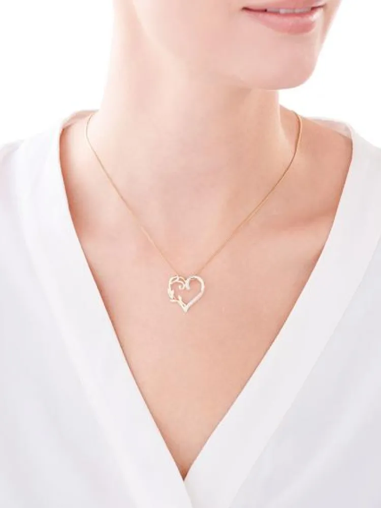 Apart Zawieszka z żółtego złota z diamentami - serce - 0,03 ct - próba 375< Zawieszki