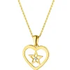 Apart Zawieszka z żółtego złota z diamentem - serce, gwiazda - 0,006 ct - próba 375< Zawieszki