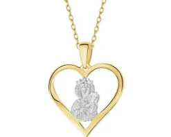 Apart Zawieszka z żółtego złota z diamentami - medalik Matka Boska Częstochowska - 0,003 ct - próba 375< Wszystkie