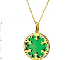 Apart Zawieszka z żółtego złota z diamentami i emalią - rozeta - 0,01 ct - próba 375< Zawieszki