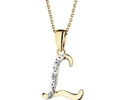 Apart Zawieszka z żółtego złota z diamentem - litera L - 0,003 ct - próba 375< Zawieszki
