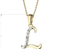 Apart Zawieszka z żółtego złota z diamentem - litera L - 0,003 ct - próba 375< Zawieszki