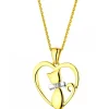 Discount Apart Zawieszka z żółtego złota z diamentem - kot, serce - 0,006 ct - próba 375