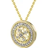 Online Apart Zawieszka z żółtego złota z diamentami - rozeta - 0,07 ct - próba 585