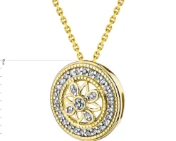 Online Apart Zawieszka z żółtego złota z diamentami - rozeta - 0,07 ct - próba 585