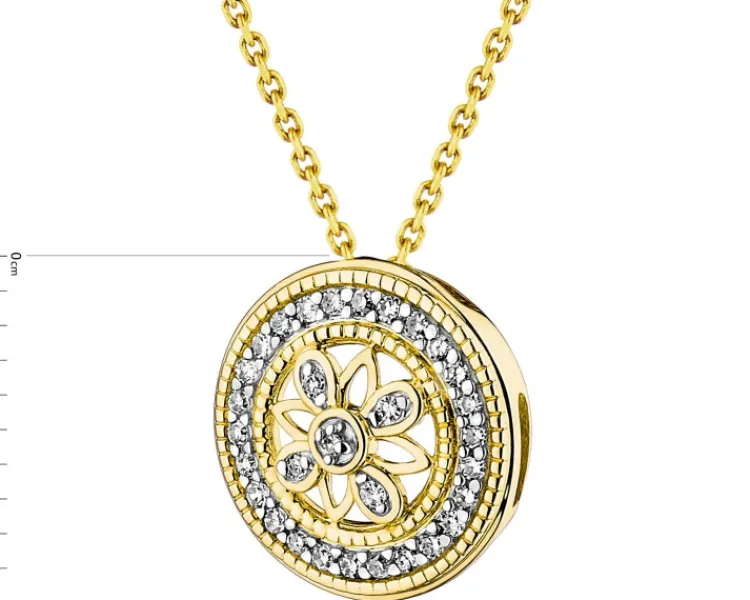 Online Apart Zawieszka z żółtego złota z diamentami - rozeta - 0,07 ct - próba 585