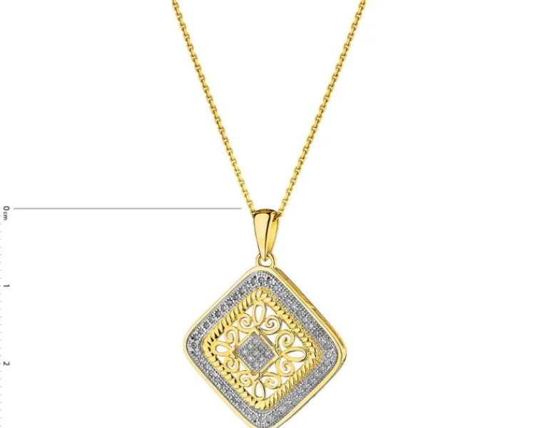 Hot Apart Zawieszka z żółtego złota z diamentami - 0,15 ct - próba 585