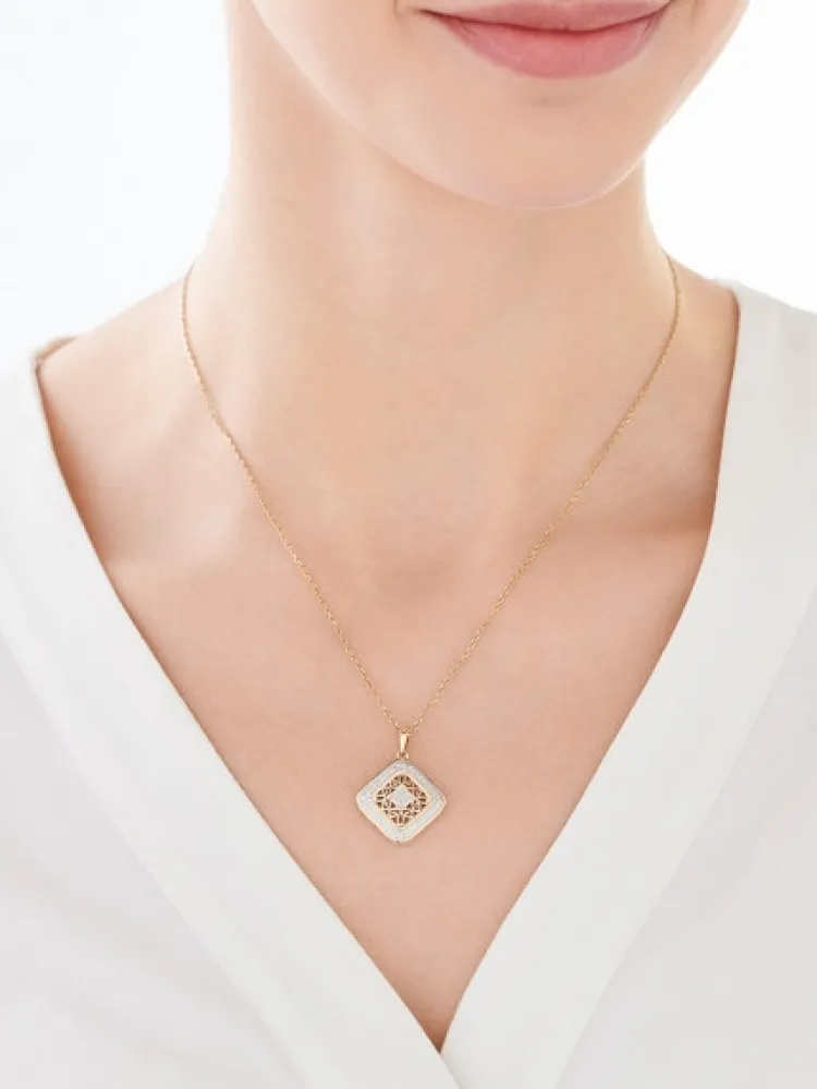 Hot Apart Zawieszka z żółtego złota z diamentami - 0,15 ct - próba 585