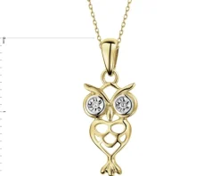 New Apart Zawieszka z żółtego złota z diamentami - sowa - 0,01 ct - próba 585