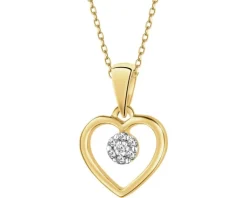 Apart Zawieszka z żółtego złota z diamentami - serce - 0,02 ct - próba 585
