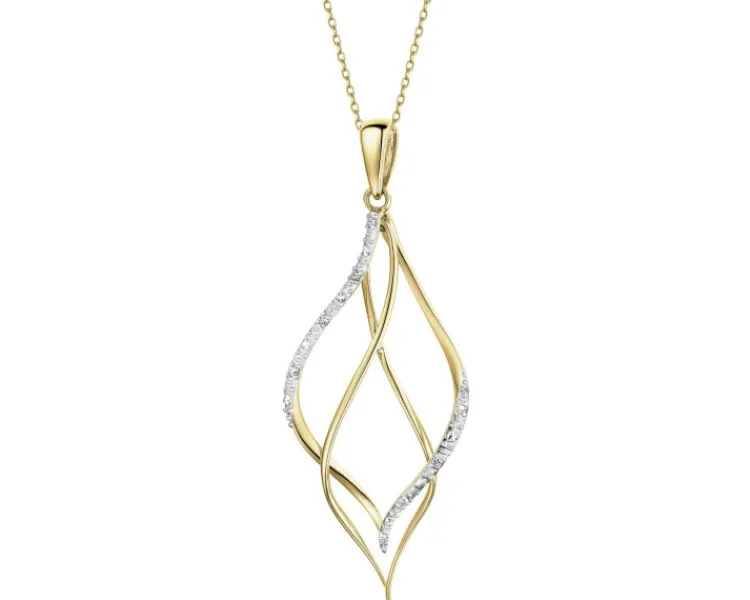 Apart Zawieszka z żółtego złota z diamentami - 0,02 ct - próba 585< Zawieszki