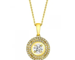 Discount Apart Zawieszka z żółtego złota z diamentami - 0,25 ct - próba 585