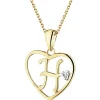 Sale Apart Zawieszka z żółtego złota z diamentem - litera H, serce - 0,005 ct - próba 585