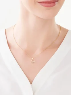 Sale Apart Zawieszka z żółtego złota z diamentem - litera H, serce - 0,005 ct - próba 585