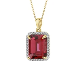 Hot Apart Zawieszka z żółtego złota z diamentami i rodolitem - próba 585