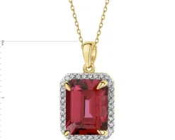 Hot Apart Zawieszka z żółtego złota z diamentami i rodolitem - próba 585
