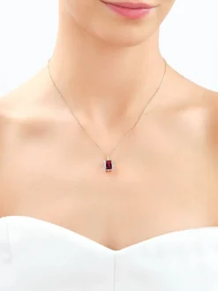 Hot Apart Zawieszka z żółtego złota z diamentami i rodolitem - próba 585