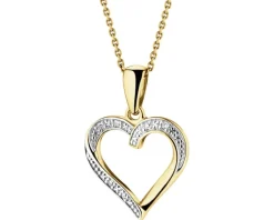 Apart Zawieszka z żółtego złota z diamentami - serce - 0,01 ct - próba 375< Zawieszki