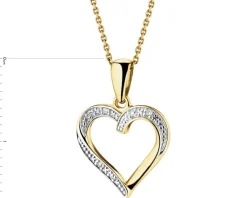 Apart Zawieszka z żółtego złota z diamentami - serce - 0,01 ct - próba 375< Zawieszki
