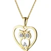 New Apart Zawieszka z żółtego złota z diamentami - sowa, serce - 0,01 ct - próba 585