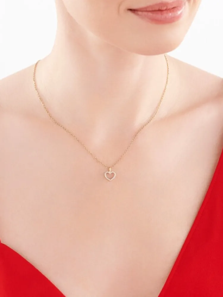 Apart Zawieszka z żółtego złota z diamentami - serce - 0,06 ct - próba 585< Zawieszki