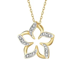 Apart Zawieszka z żółtego złota z diamentami - kwiat - 0,02 ct - próba 585< Wszystkie
