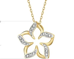 Apart Zawieszka z żółtego złota z diamentami - kwiat - 0,02 ct - próba 585< Wszystkie