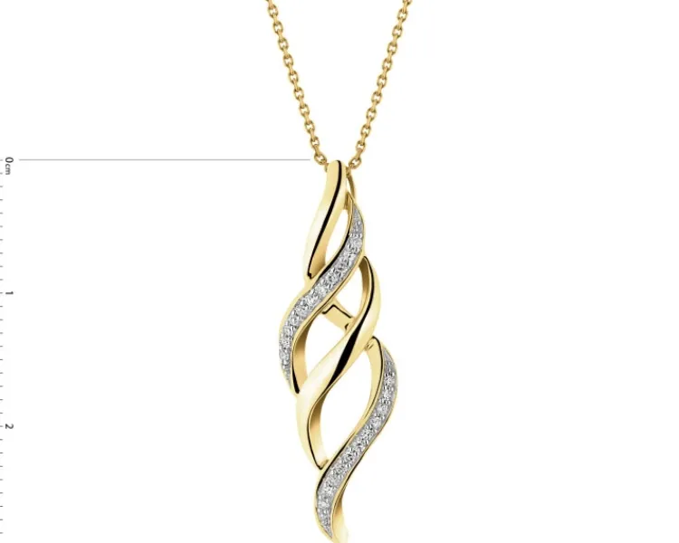 Apart Zawieszka z żółtego złota z diamentami - 0,07 ct - próba 585< Zawieszki
