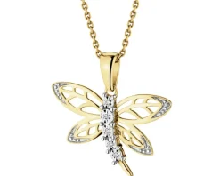 Apart Zawieszka z żółtego złota z diamentami - ważka - 0,01 ct - próba 585< Zawieszki