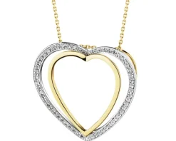 Apart Zawieszka z żółtego złota z diamentami - serca - 0,10 ct - próba 375< Zawieszki