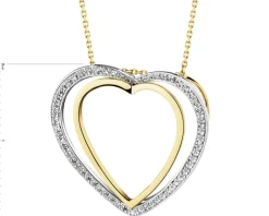 Apart Zawieszka z żółtego złota z diamentami - serca - 0,10 ct - próba 375< Zawieszki