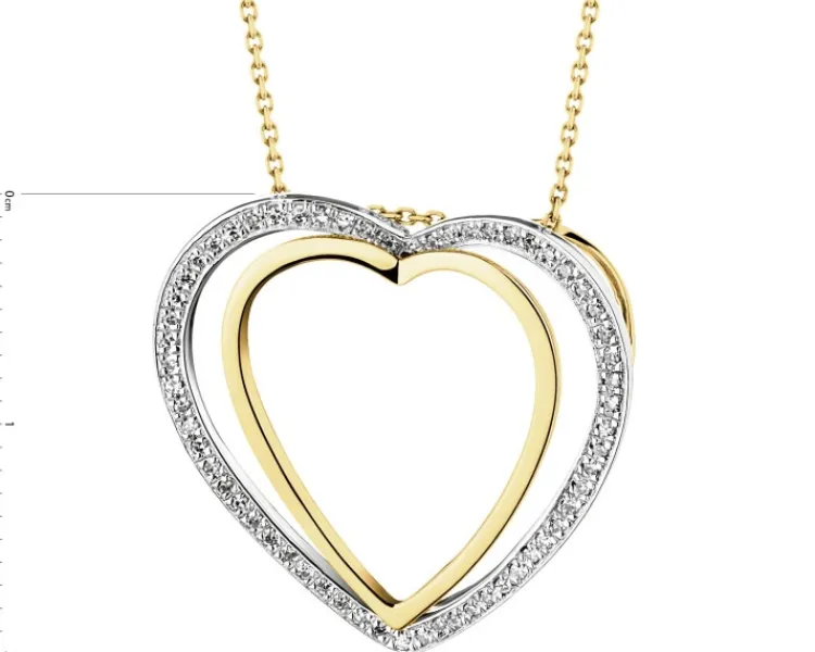 Apart Zawieszka z żółtego złota z diamentami - serca - 0,10 ct - próba 375< Zawieszki