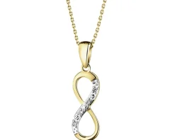 Apart Zawieszka z żółtego złota z diamentami - nieskończoność - 0,01 ct - próba 375< Wszystkie