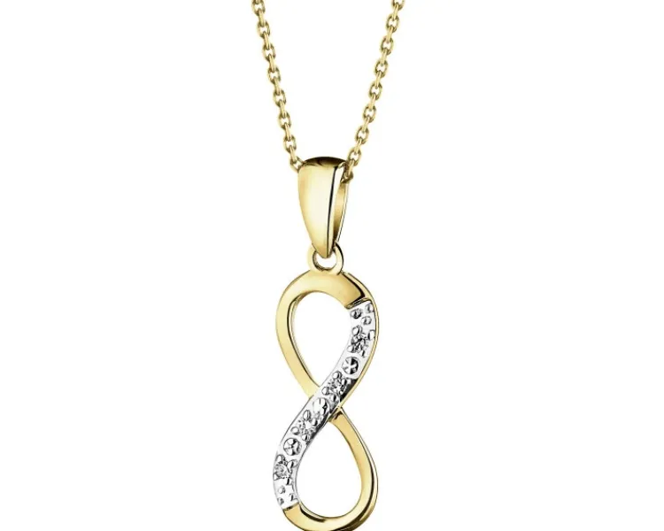 Apart Zawieszka z żółtego złota z diamentami - nieskończoność - 0,01 ct - próba 375< Wszystkie