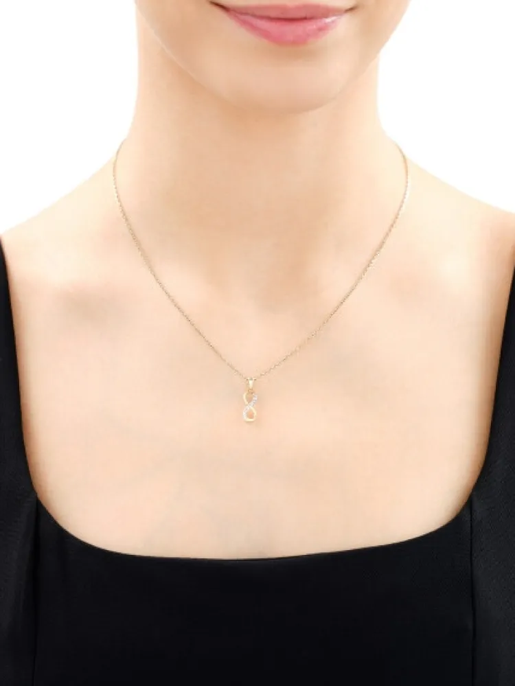 Apart Zawieszka z żółtego złota z diamentami - nieskończoność - 0,01 ct - próba 375< Wszystkie