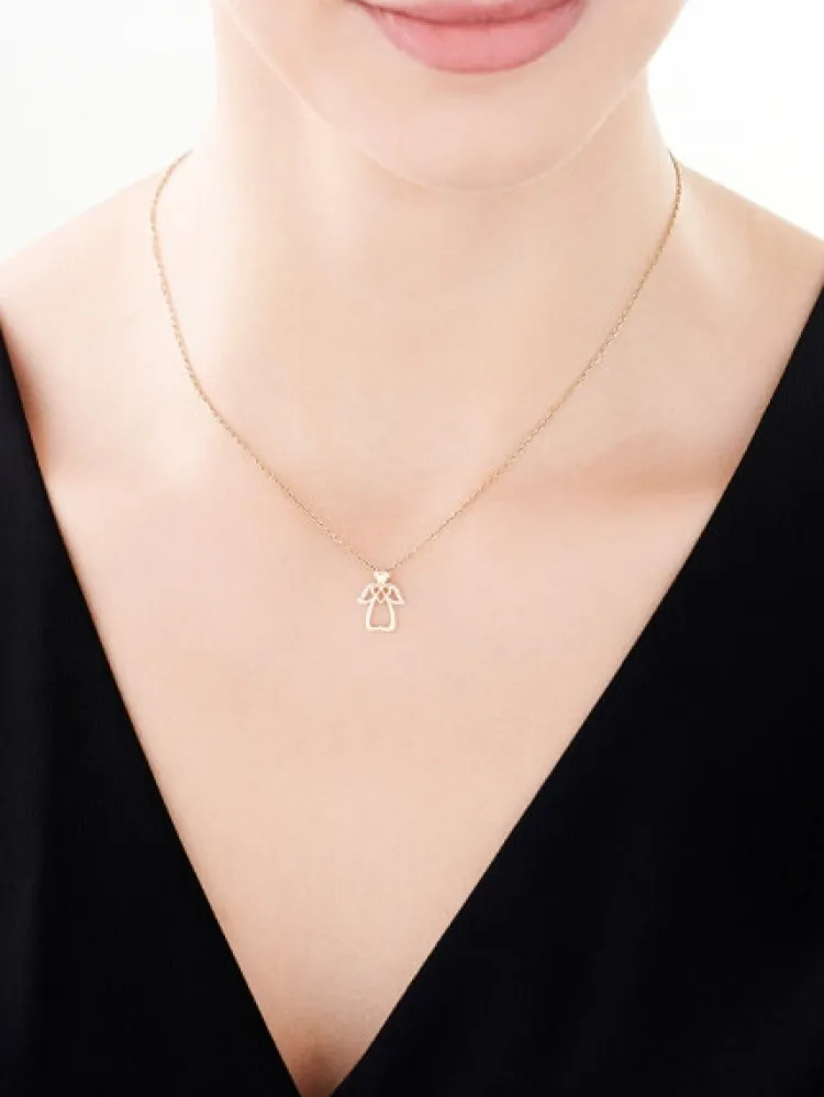 Apart Zawieszka z żółtego złota z diamentami - aniołek, serce - 0,01 ct - próba 375< Wszystkie