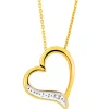 Discount Apart Zawieszka z żółtego złota z diamentem - serce - 0,005 ct - próba 375