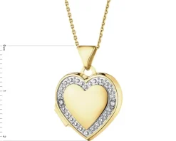 New Apart Zawieszka z żółtego złota z diamentami - puzderko - serce - 0,01 ct - próba 375