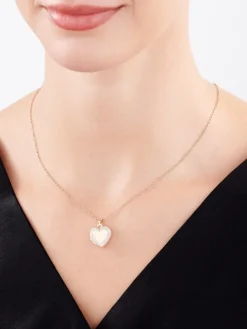 New Apart Zawieszka z żółtego złota z diamentami - puzderko - serce - 0,01 ct - próba 375