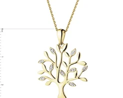 Apart Zawieszka z żółtego złota z diamentami - drzewko - 0,01 ct - próba 585< Zawieszki
