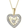 Discount Apart Zawieszka z żółtego złota z diamentami - serce - 0,12 ct - próba 585