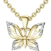 Apart Zawieszka z żółtego złota z diamentami - motyl - 0,01 ct - próba 375< Zawieszki