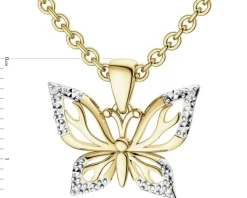 Apart Zawieszka z żółtego złota z diamentami - motyl - 0,01 ct - próba 375< Zawieszki