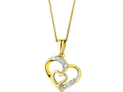 Apart Zawieszka z żółtego złota z diamentami - serca - 0,005 ct - próba 585< Zawieszki